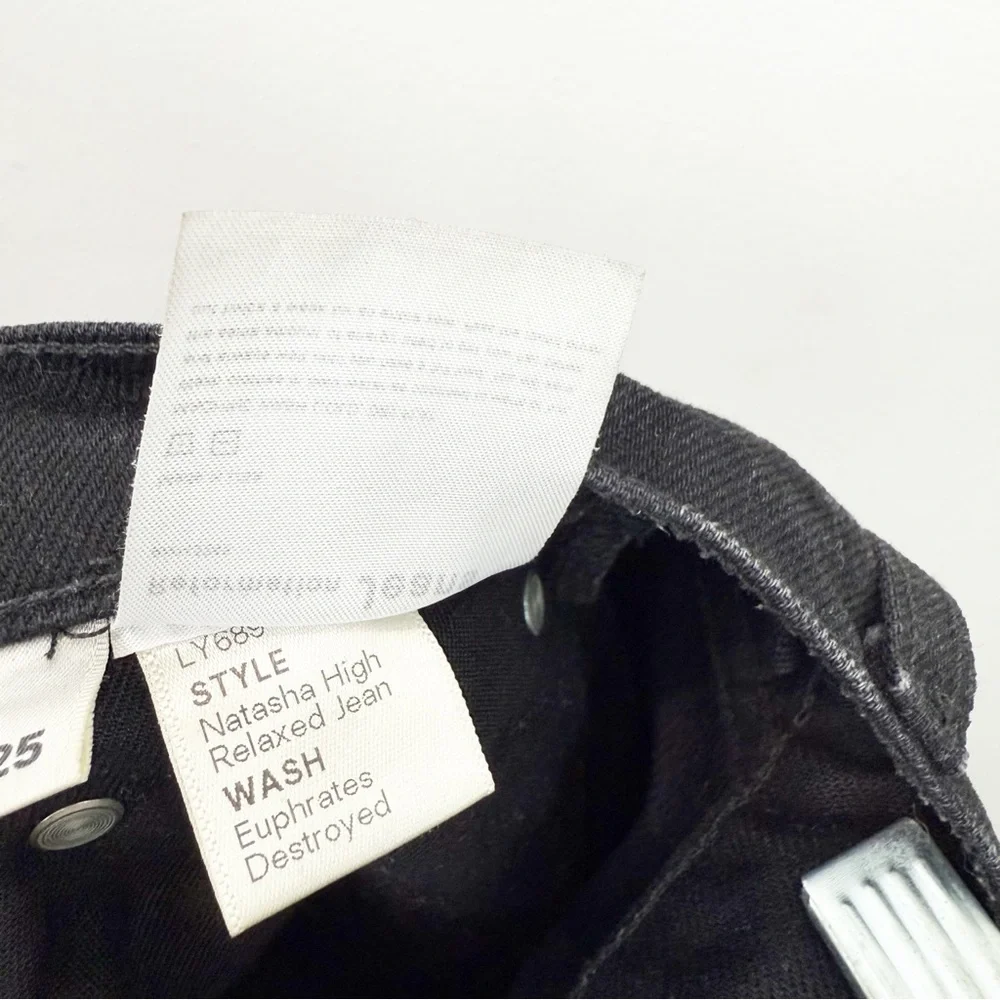 Reformation Natasha High Relaxed Jean Black Size 25 - Picture 8 of 9